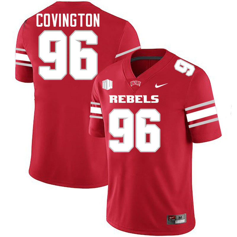 #96 Jordan Covington UNLV Rebels College Football Jersey Stitched-Scarlet